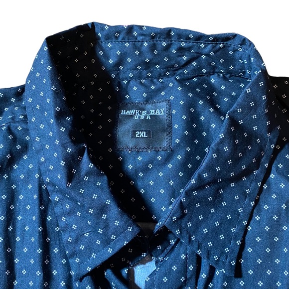 Hawks Bay USA mens button down short sleeve, size 2XL navy blue New NWT. - Picture 4 of 12
